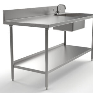 Stainless Table with Sink & Undershelf
